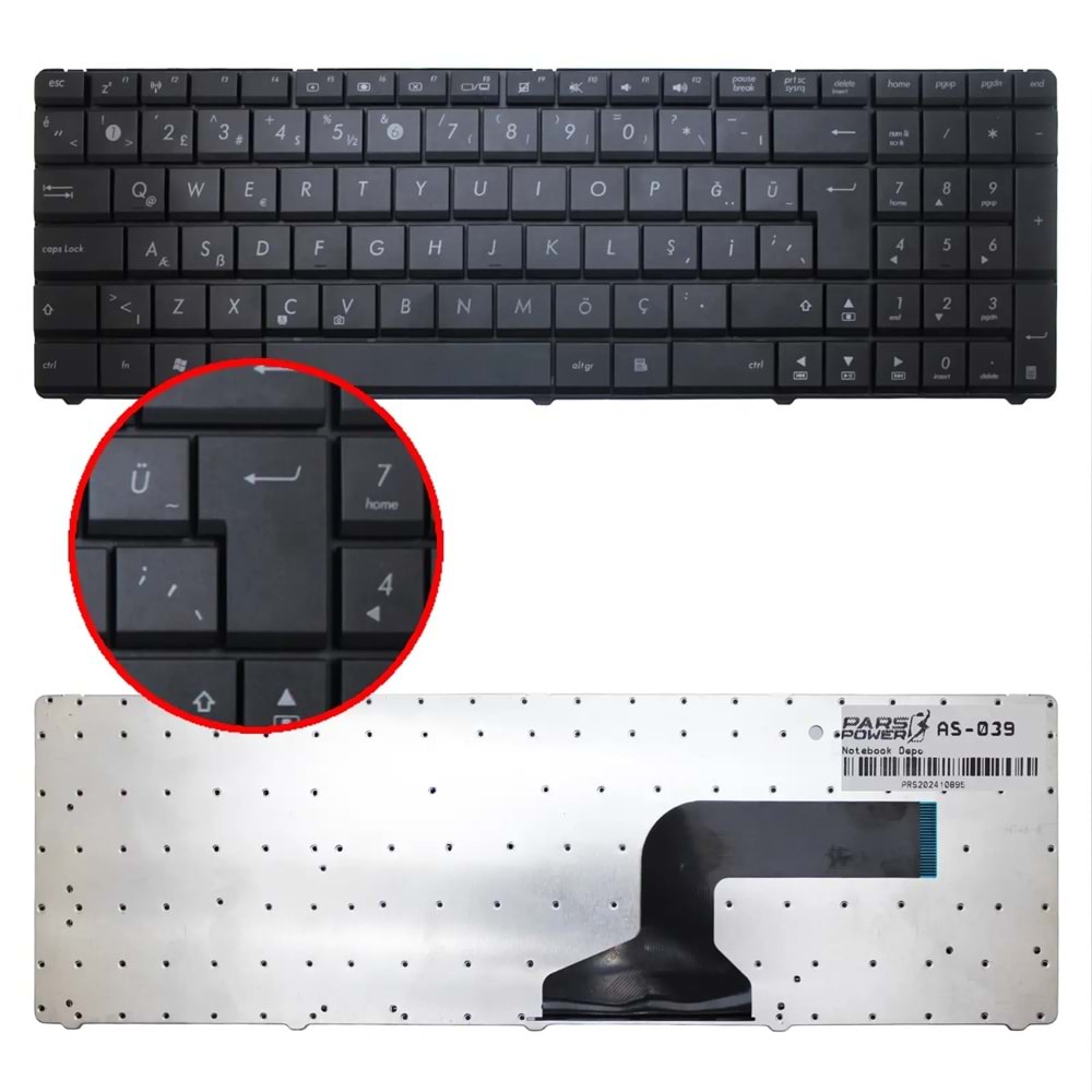 NOTEBOOK KLAVYE ASUS N50 F50 A52 U50 X52 SİYAH TÜRKÇE