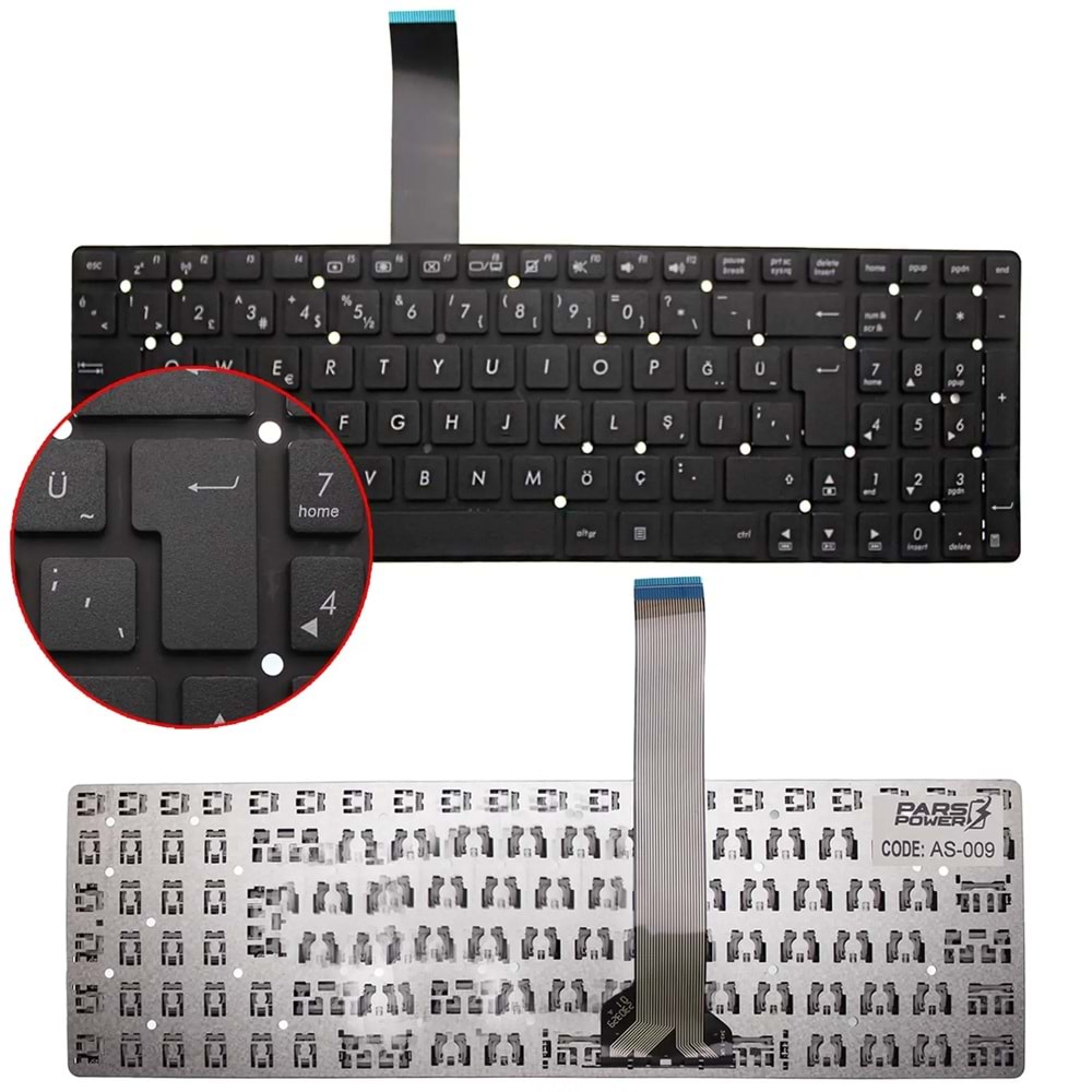 NOTEBOOK KLAVYE ASUS K55V K55VD K55VJ SİYAH ÇERÇEVESİZ TÜRKÇE