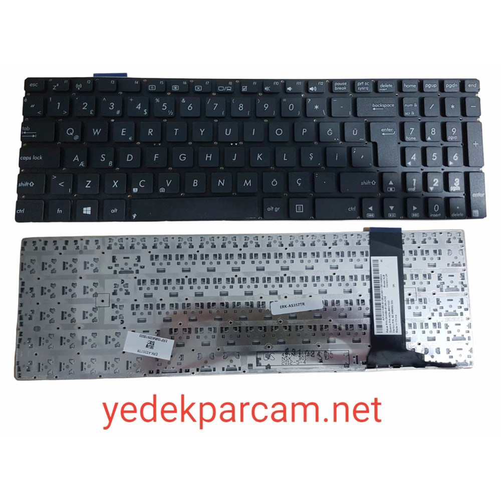 NOTEBOOK KLAVYE ASUS N56 N550 A550C N550J E56C K550D SİYAH ÇERÇEVESİZ