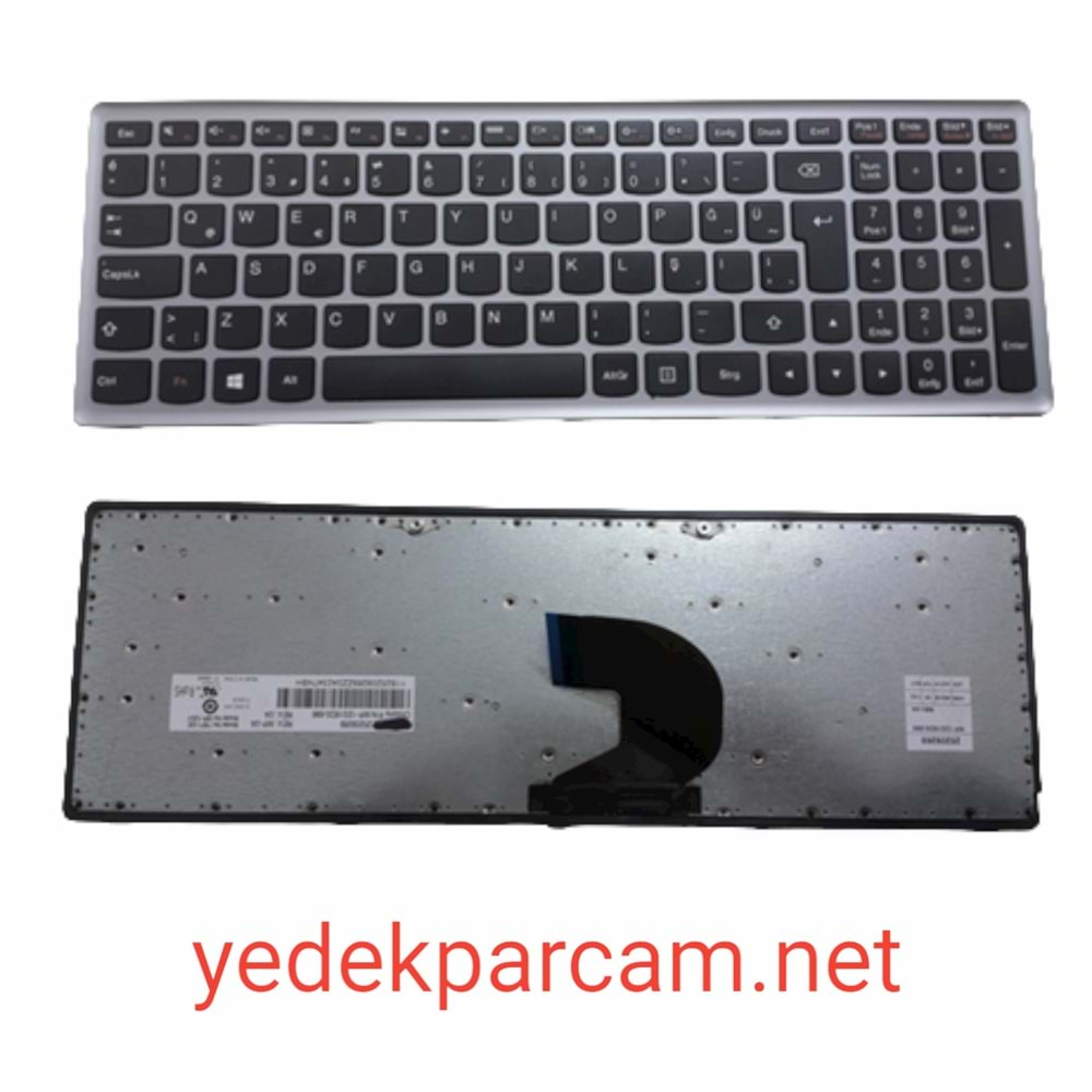 NOTEBOOK KLAVYE LENOVO IDEAPAD Z500 Z500A Z500G SİYAH GRİ ÇERÇEVE TÜRK