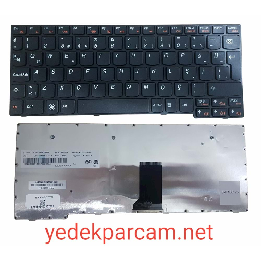 NOTEBOOK KLAVYE LENOVO IDEAPAD S210 SİYAH GRİ ÇERÇEVE TÜRKÇE