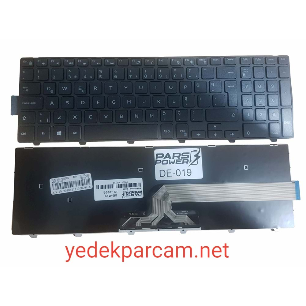 NOTEBOOK KLAVYE DELL 15-3000 SİYAH TÜRKÇE DLKL023