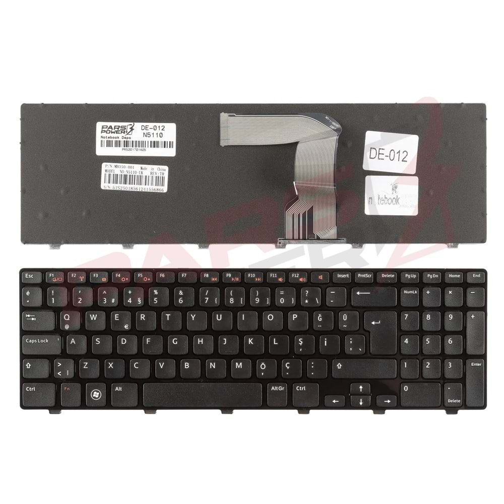 NOTEBOOK KLAVYE DELL N5110 SİYAH ÇERÇEVELİ TÜRKÇE