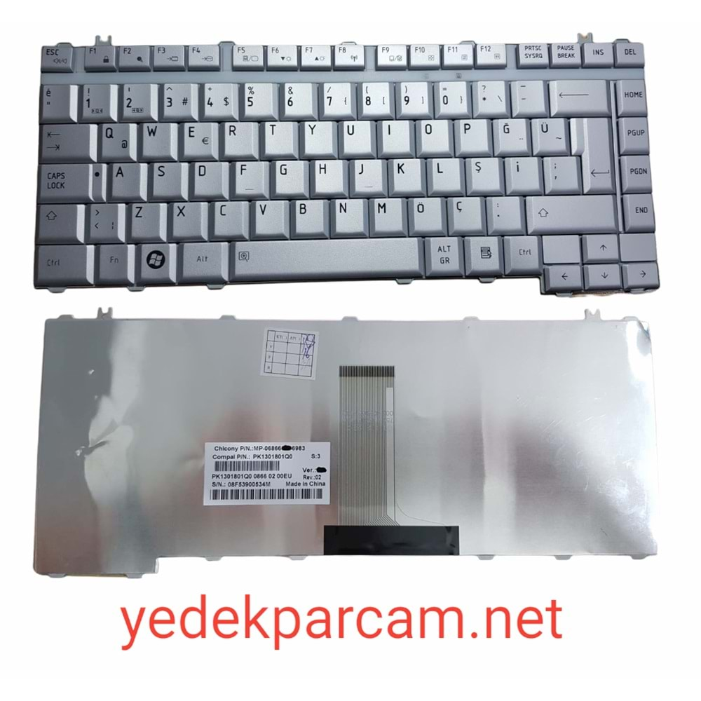 NOTEBOOK KLAVYE SATELLİTE A200 M300 L200 A300 QOSMİO F40 F45 SILVER