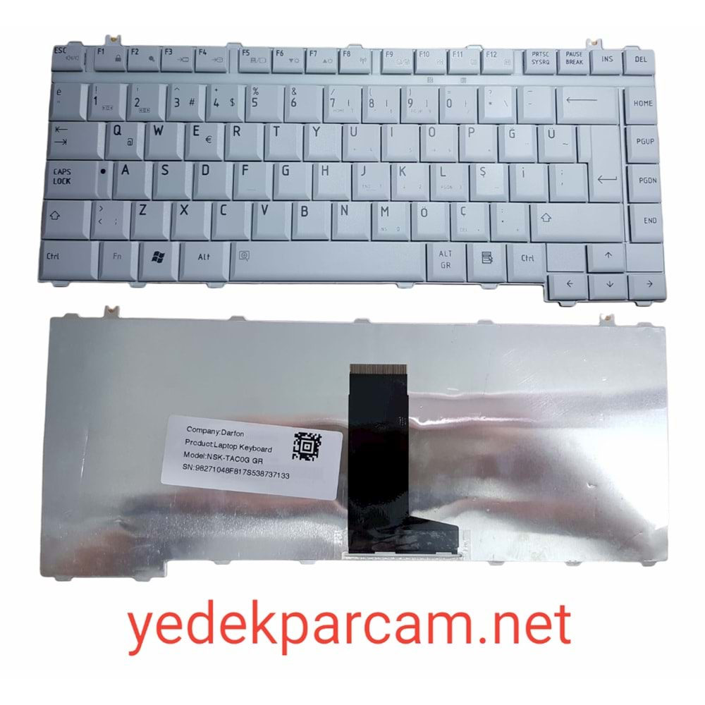 NOTEBOOK KLAVYE SATELLİTE A200 M300 L300 A300 QOSMİO F40 F45 MAT GRİ