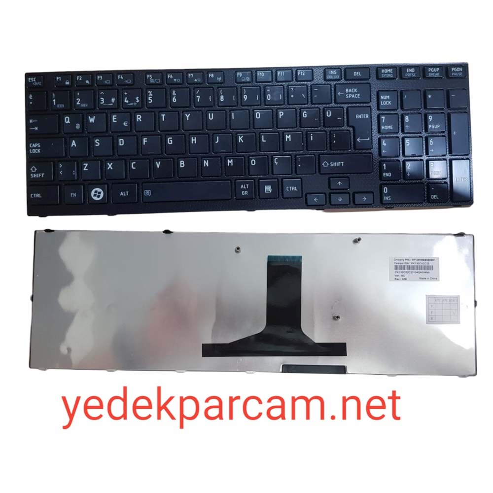 NOTEBOOK KLAVYE SATELLİTE A660 A665 A650 SİYAH PARLAK ÇERÇEVELİ TÜRKÇE