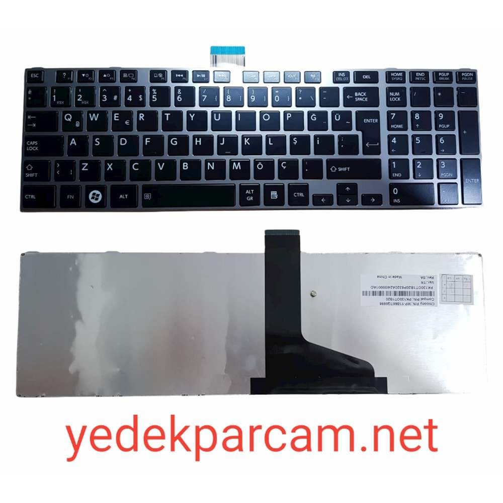 NOTEBOOK KLAVYE SATELLİTE L850 C850 L870 L850D C850D C855 SİYAH GRİ ÇE