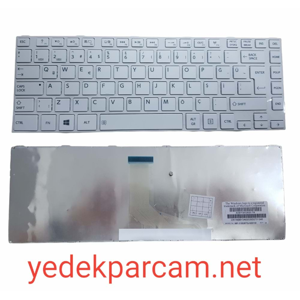 NOTEBOOK KLAVYE SATELLİTE L800 C800 L830 C830 L840 C840 M800 BEYAZ ÇE