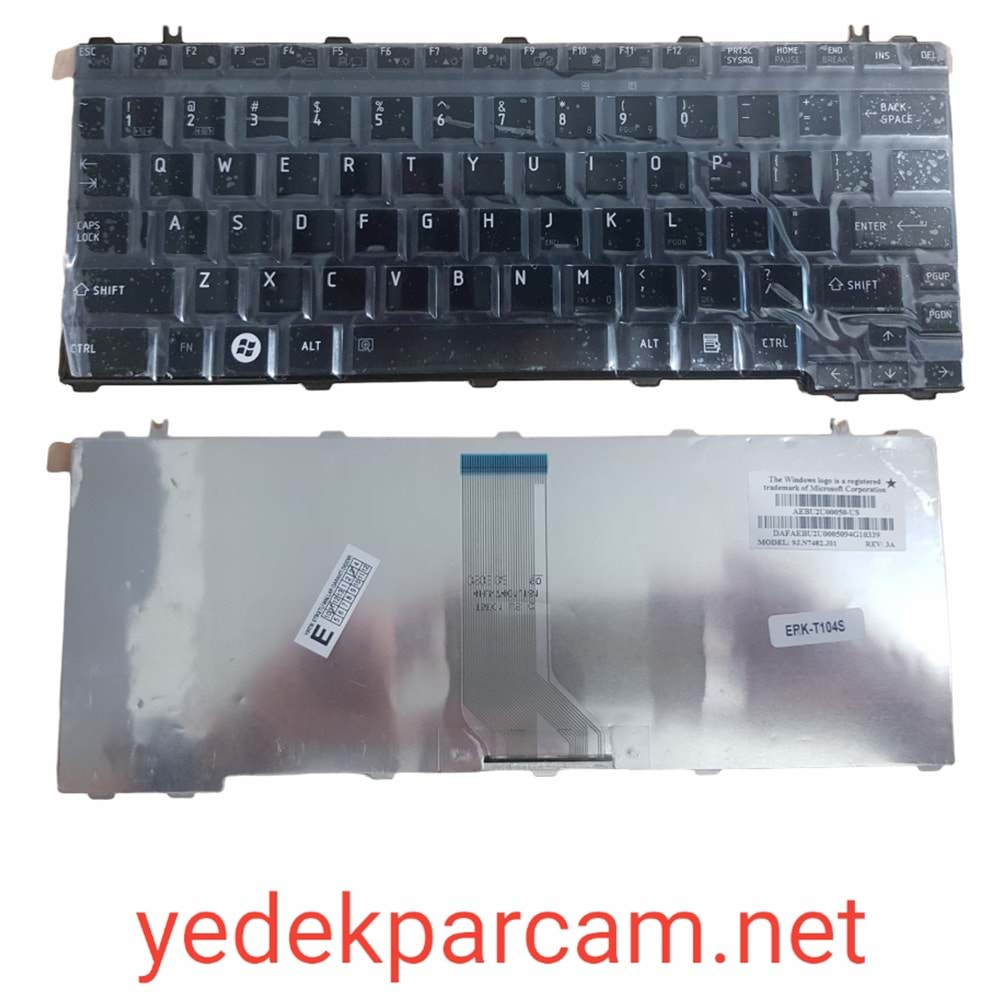 NOTEBOOK KLAVYE SATELLİTE U400, M800 SİYAH PARLAK İNGİLİZCE TKL0028