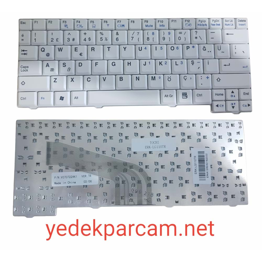 NOTEBOOK KLAVYE LG X110 X120 X130 BEYAZ TÜRKÇE