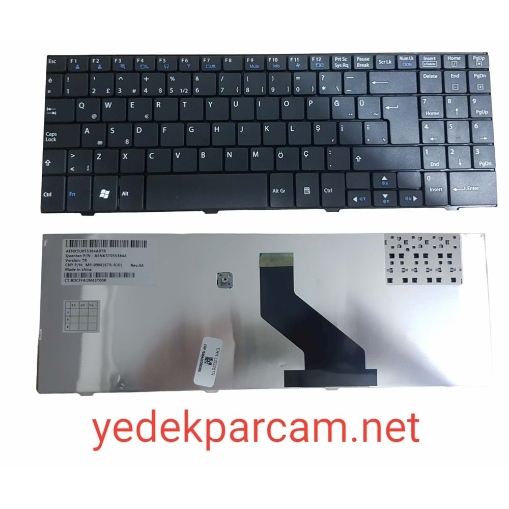 NOTEBOOK KLAVYE LG A510 LG A515 LG A520 LG A510E LG S510 SİYAH TÜRKÇE