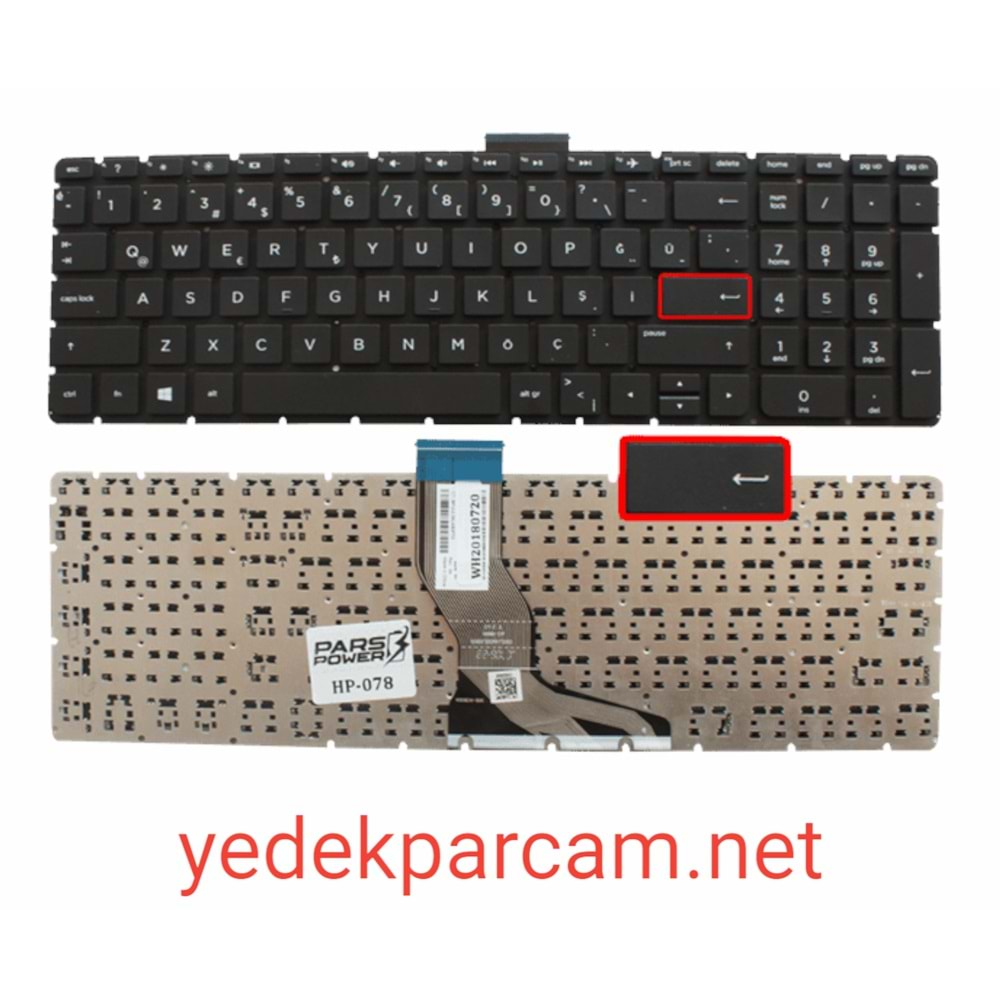 NOTEBOOK KLAVYE HP 15-AK 15-AU 15-BC 15-AB 15-AX 250 G6 KUCUK ENTER TR