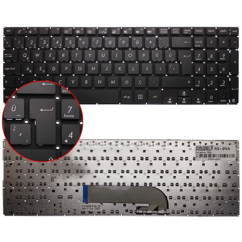 NOTEBOOK KLAVYE ASUS TP501 SİYAH TÜRKÇE ÇERÇEVESİZ