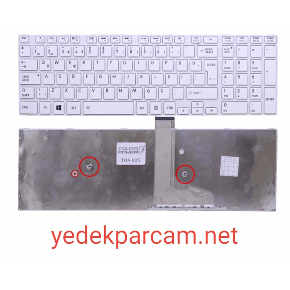 NOTEBOOK KLAVYE SATELLİTE C50 C50D C55 C55 BEYAZ ÇERÇEVELİ TÜRKÇE