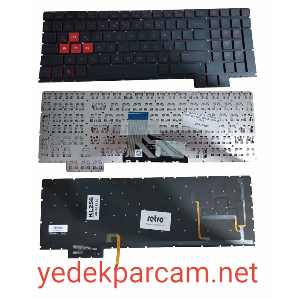 NOTEBOOK KLAVYE HP OMEN 15-CE000 15-CE100 IŞIKLI KIRMIZI TURKCE VER1