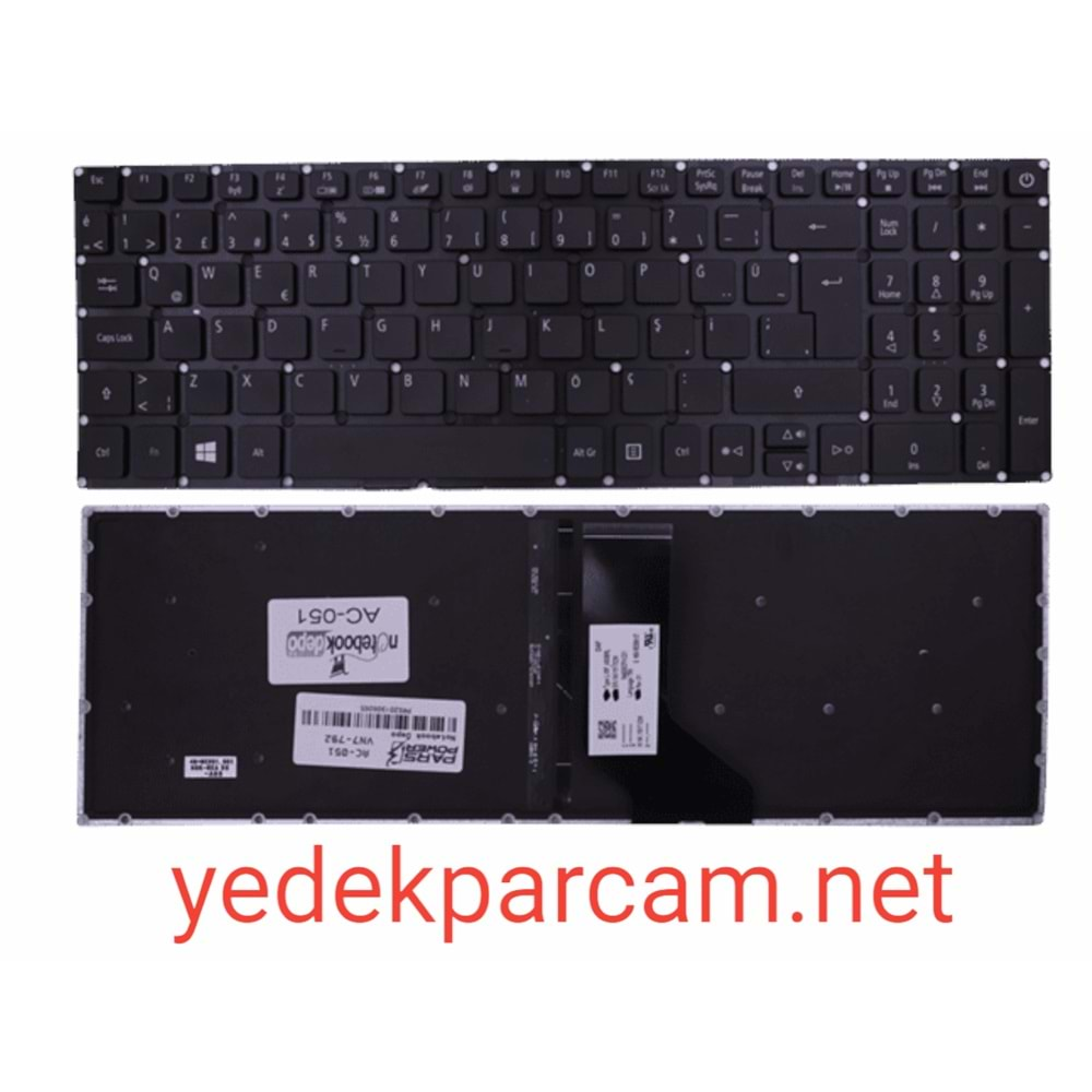 NOTEBOOK KLAVYE ACER E5-722 E5-573 E5-532G ES1-533 IŞIKLI TÜRKÇE