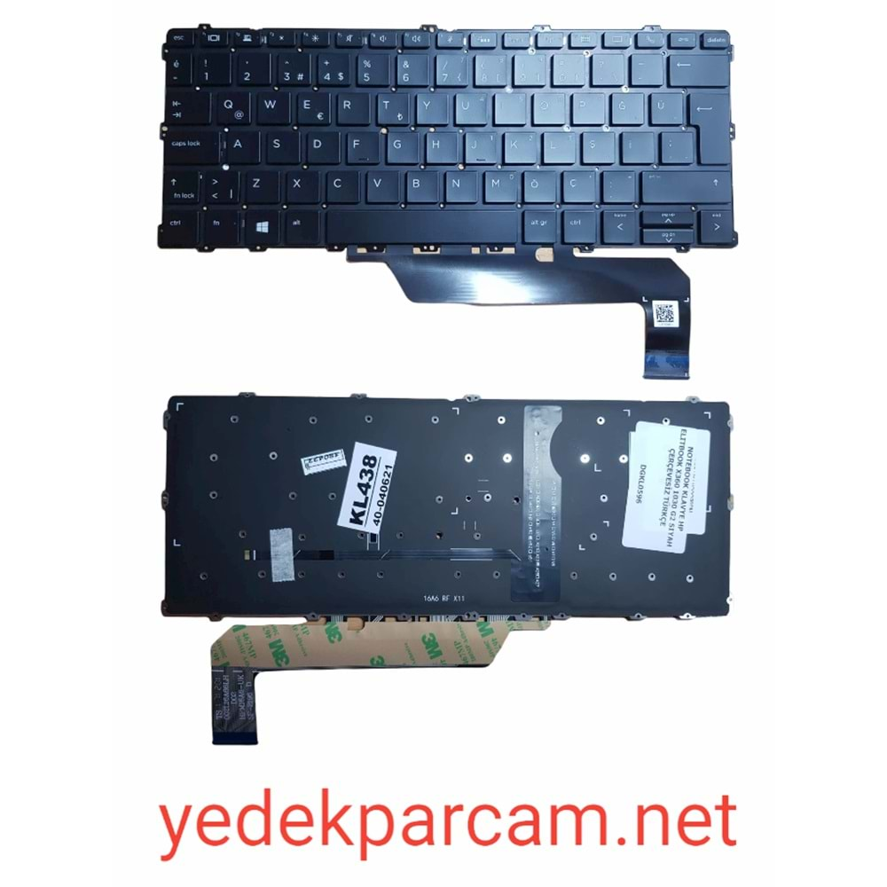 NOTEBOOK KLAVYE HP ELITBOOK X360 1030 G2 IŞIKLI SIYAH ÇERÇEVESİZ TR