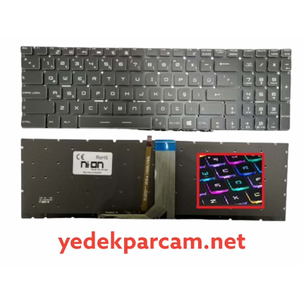 NOTEBOOK KLAVYE MSI GF72 SİYAH RGB AYDINLATMALI TÜRKÇE