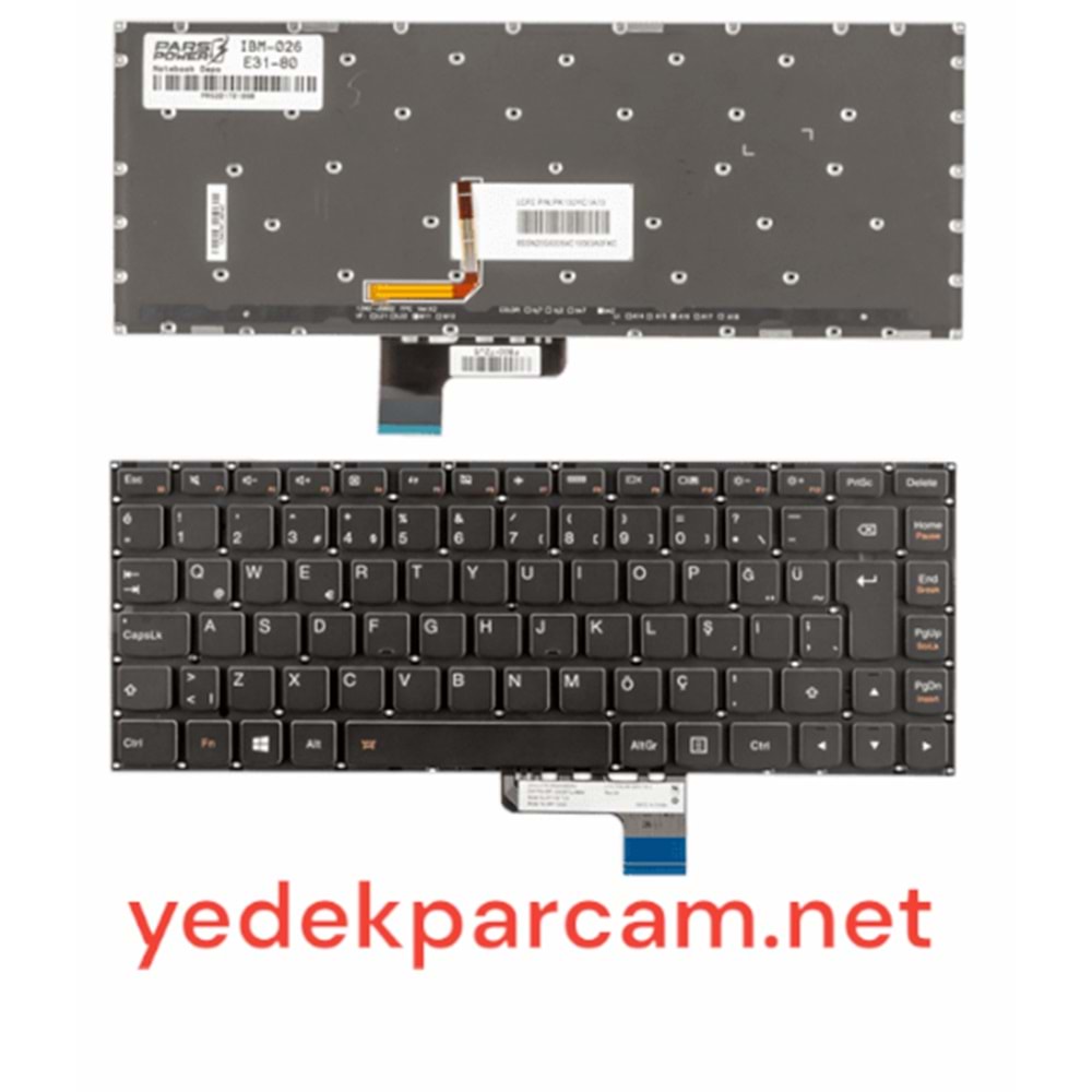 NOTEBOOK KLAVYE LENOVO YOGA 700-14ISK SİYAH ÇERÇEVESİZ