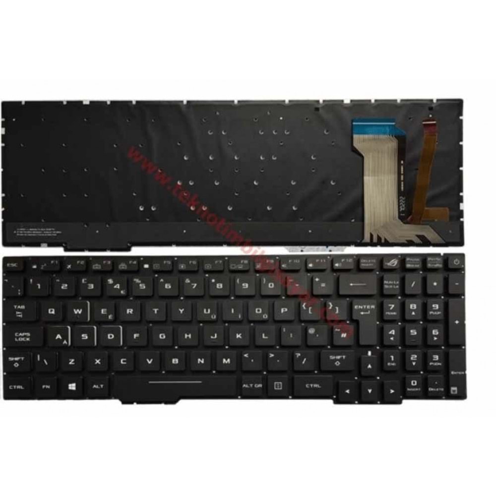 NOTEBOOK KLAVYE ASUS FX533 SİYAH POWER BUTTONLU BEYAZ TUŞ IŞIKLI TÜRKÇ