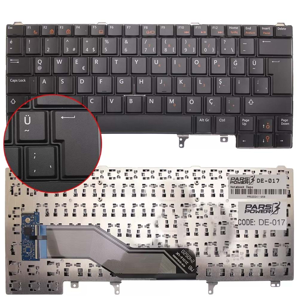 NOTEBOOK KLAVYE DELL LATITUDE E6220 E6230 TÜRKÇE SİYAH
