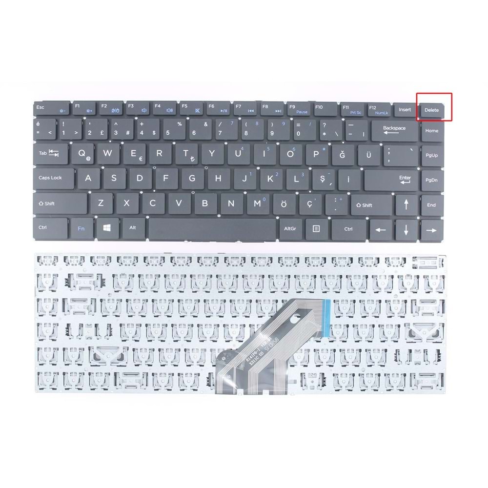 NOTEBOOK KLAVYE CASPER C350 SİYAH ÇERÇEVESİZ TÜRKÇE