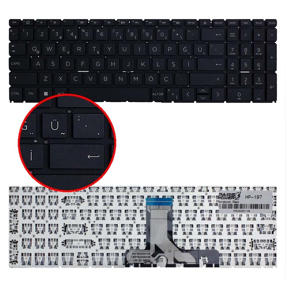 NOTEBOOK KLAVYE HP 250 G10 SİYAH KLAVYE TÜRKÇE ÇERÇEVESİZ