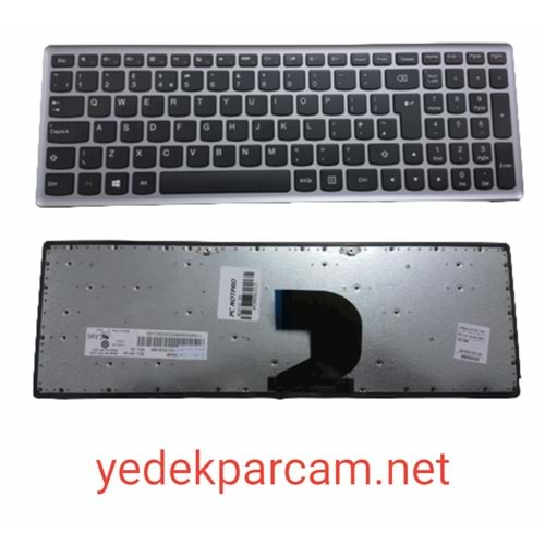 NOTEBOOK KLAVYE LENOVO IDEAPAD Z500 Z500A Z500G SİYAH GRİ ÇERÇEVE İNG