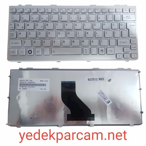 NOTEBOOK KLAVYE TOSHİBA MİNİ NB300, NB305 SİLVER ÇERÇEVELİ TÜRKÇE TKL0