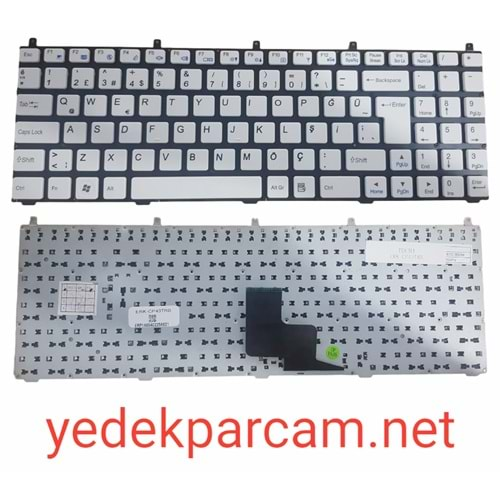 NOTEBOOK KLAVYE CASPER W76 W76S W762 W765 W765S BEYAZ ÇERÇEVESİZ TÜRKÇ