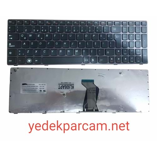 NOTEBOOK KLAVYE LENOVO Z570 V570 V570C B570 B590 SİYAH BORDO ÇERÇEVE T