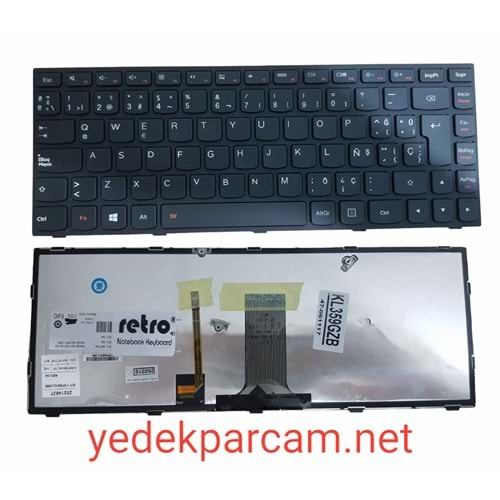 NOTEBOOK KLAVYE LENOVO G40-70 G40-80 SİYAH IŞIKLI TÜRKÇE ÇERÇEVELİ