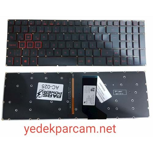 NOTEBOOK KLAVYE ACER NITRO 5 AN515-51 N17C1 IŞIKLI TÜRKÇE ÇERÇEVESİ