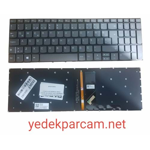 NOTEBOOK KLAVYE LENOVO IDEAPAD 320-15ISK TR IŞIKLI FÜME POWER BUTTONLU