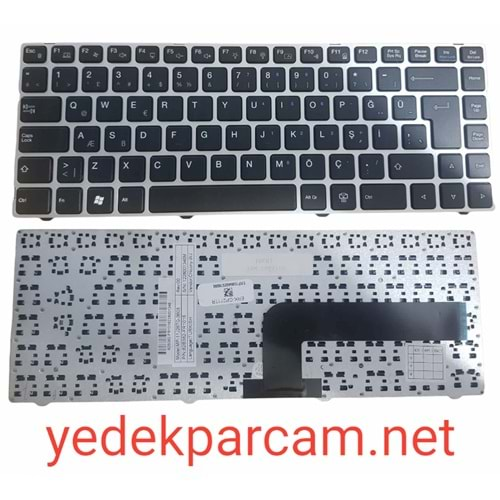 NOTEBOOK KLAVYE CASPER B14Y SİYAH SİLVER ÇERÇEVELİ TÜRKÇE