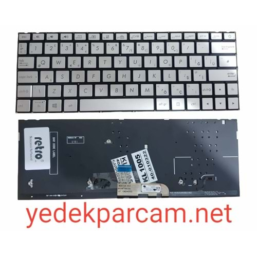 NOTEBOOK KLAVYE ASUS UX333F SILVER TR IŞIKLI