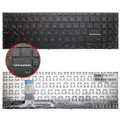 NOTEBOOK KLAVYE ASUS VIVOBOOK 15 X1504VA-NJ41 TURKCE SİYAH ÇERÇEVESİZ