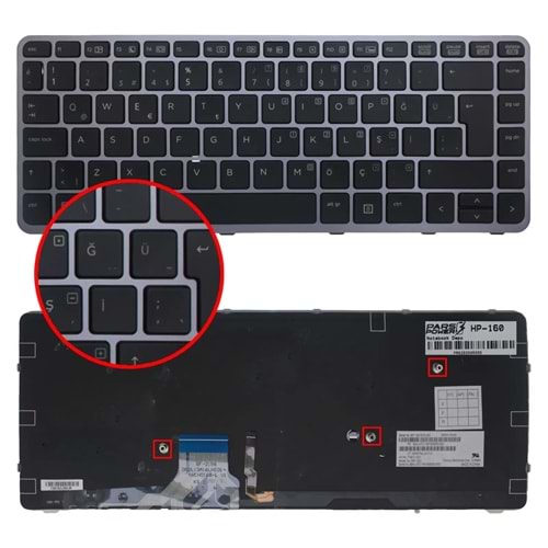 NOTEBOOK KLAVYE HP ELITEBOOK FOLIO 1040 G1 G2 SİYAH IŞIKLI TÜRKÇE