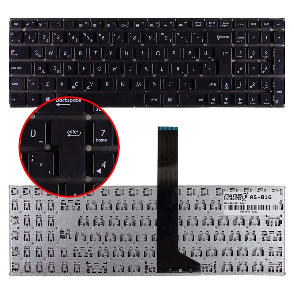 NOTEBOOK KLAVYE ASUS X550CA X550LA X550VL X502 X501 SİYAH ÇERÇEVESİZ
