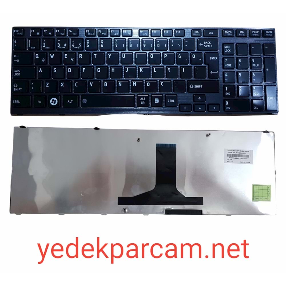NOTEBOOK KLAVYE SATELLİTE P750 P750D P755 P755D PARLAK SİYAH ÇERÇEVEL