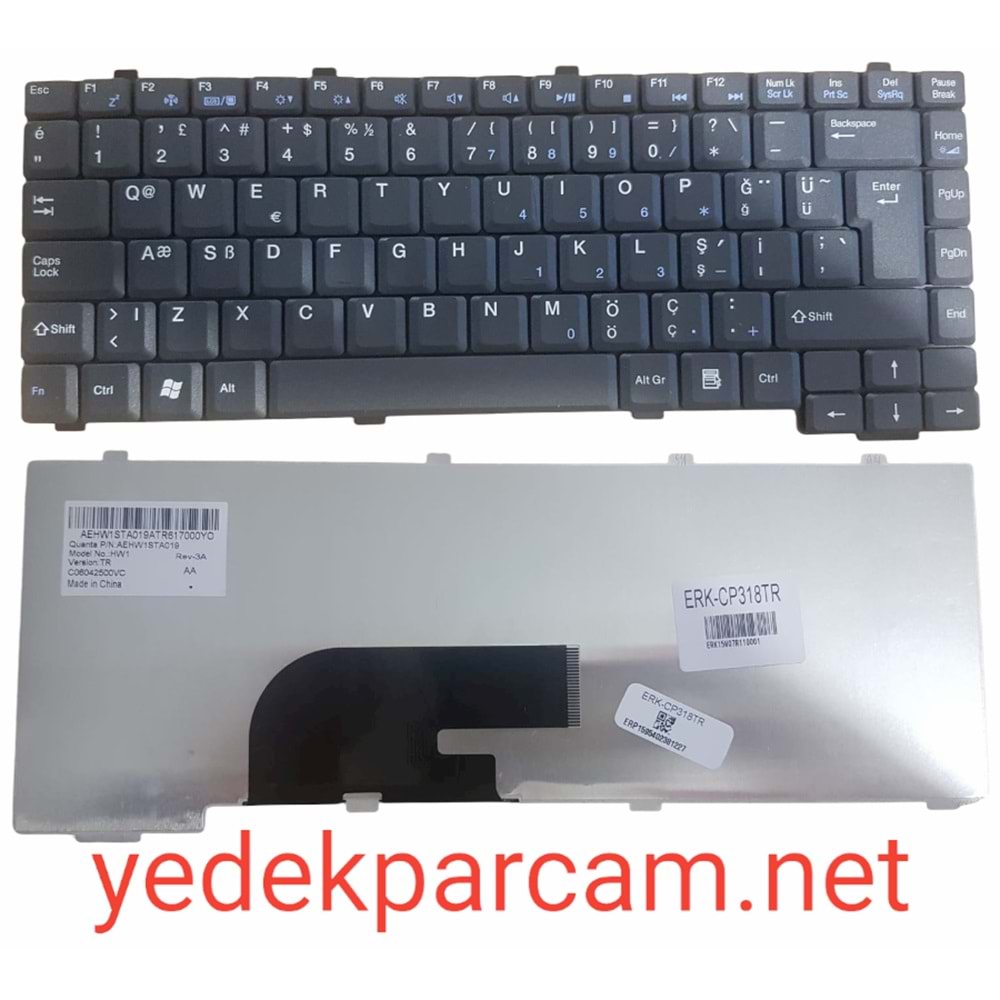 NOTEBOOK KLAVYE CASPER HW1 MW1 SİYAH TÜRKÇE CKL0009