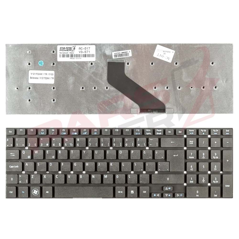 NOTEBOOK KLAVYE ACER 5755,5755G,5830,5830G,5830T,5830TG SİYAH ÇERÇEVE