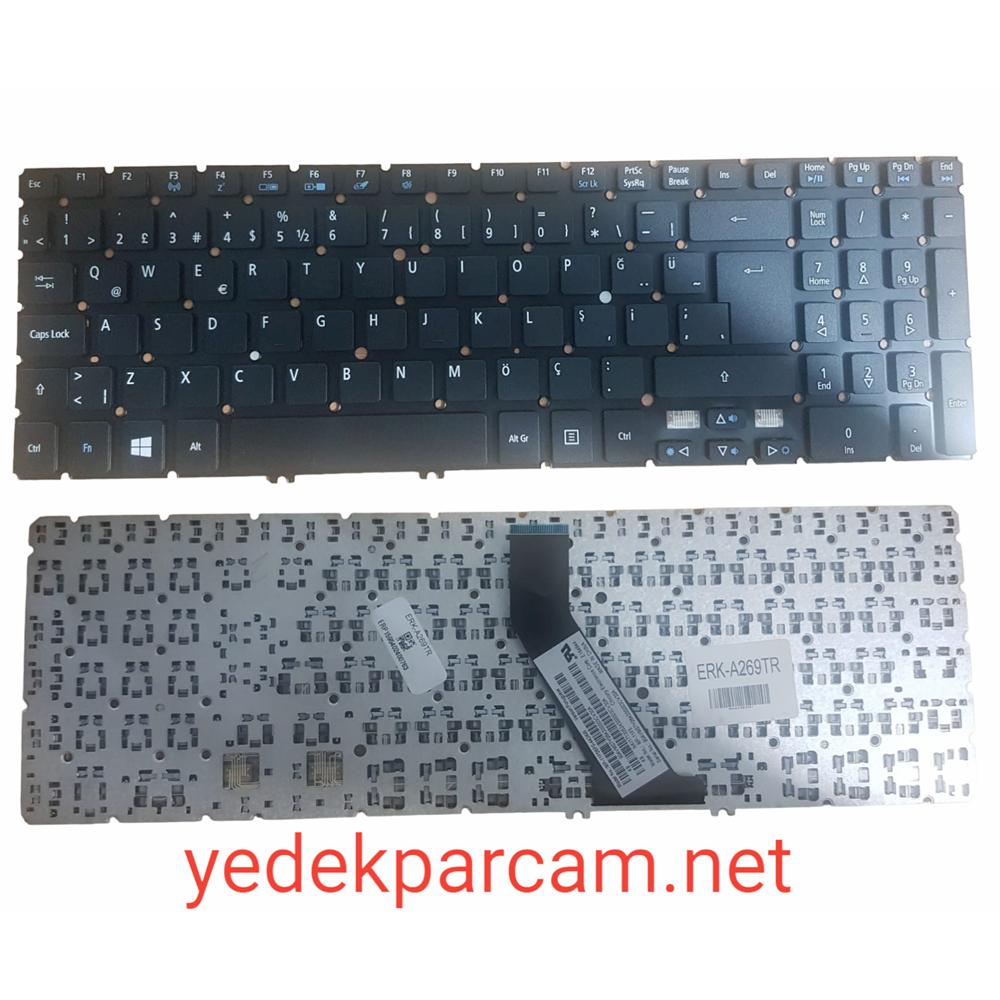 KLAVYE ACER ASPİRE V5-571 531 M5-581 E1-522 SİYAH ÇERÇEVESİZ