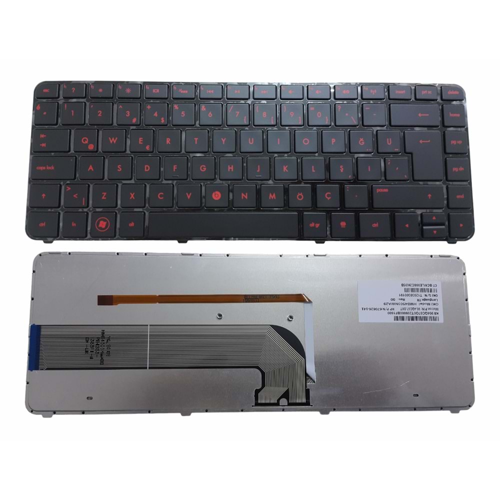 NOTEBOOK KLAVYE HP PAVİLİON DM4-3000 SİYAH ÇERÇEVELİ KIRIMIZI TUŞ IŞI