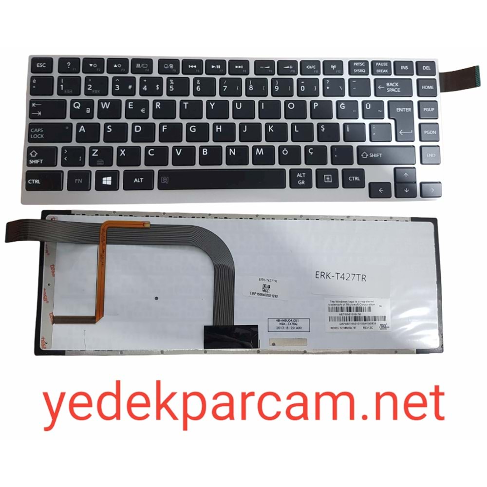 NOTEBOOK KLAVYE W30 W30DT W30T W35 SİYAH TÜRKÇE GRİ ÇERÇEVE