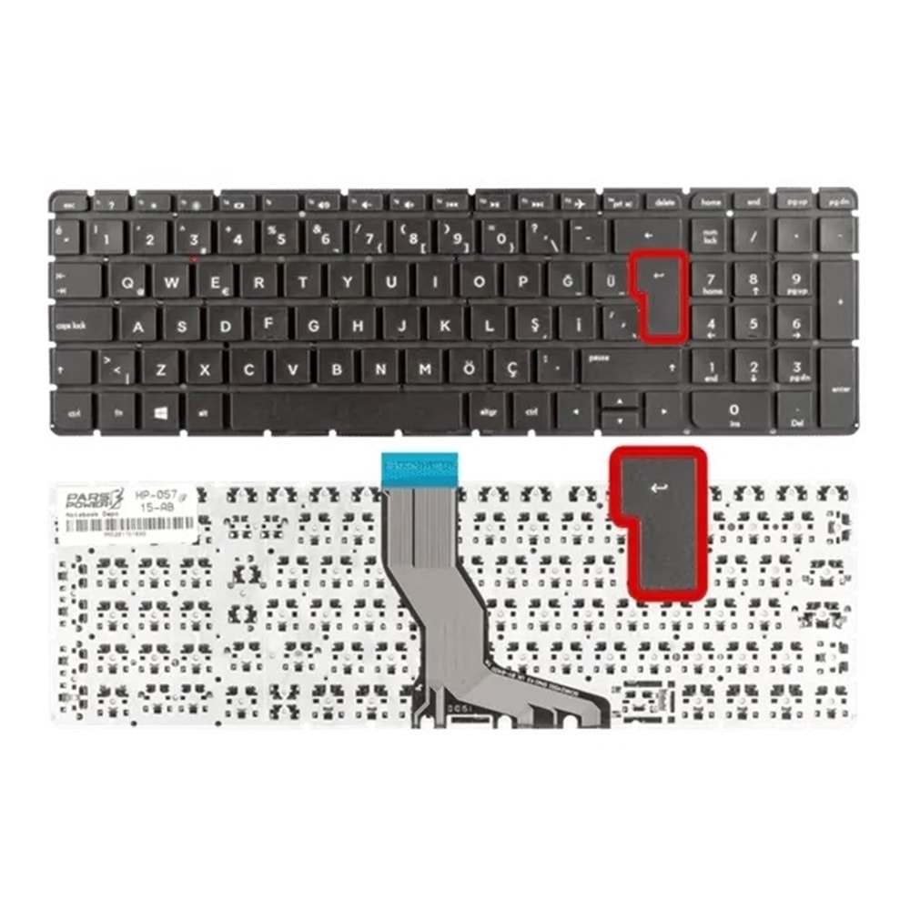 NOTEBOOK KLAVYE HP 15-AK 15-AU 15-BC 15-AB 15-AX 250 G6 ISIKLI SYAH TR