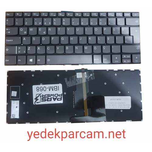 NOTEBOOK KLAVYE LENOVO IDEAPAD 520S-14IKB TR FÜME ÇERÇEVESİZ IŞIKLI