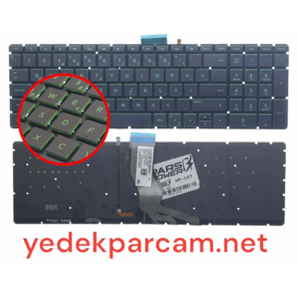 NOTEBOOK KLAVYE HP 15-AK 15-AU 15-BC 15-AB 15-AX 250 G6 IŞIKLI SİYAH