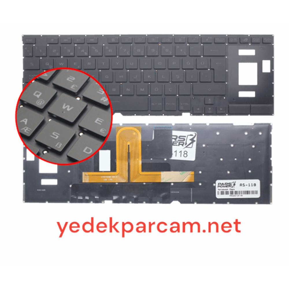 NOTEBOOK KLAVYE ASUS ROG ZEPHYRUS GX501 ÇERÇEVESİZ IŞIKLI TÜRKÇE