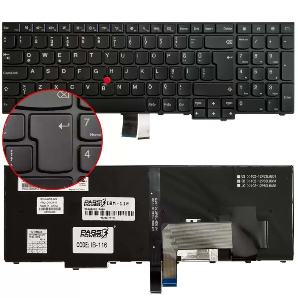 NOTEBOOK KLAVYE LENOVO THINKPAD E550 E560 TÜRKÇE ÇERÇEVELİ
